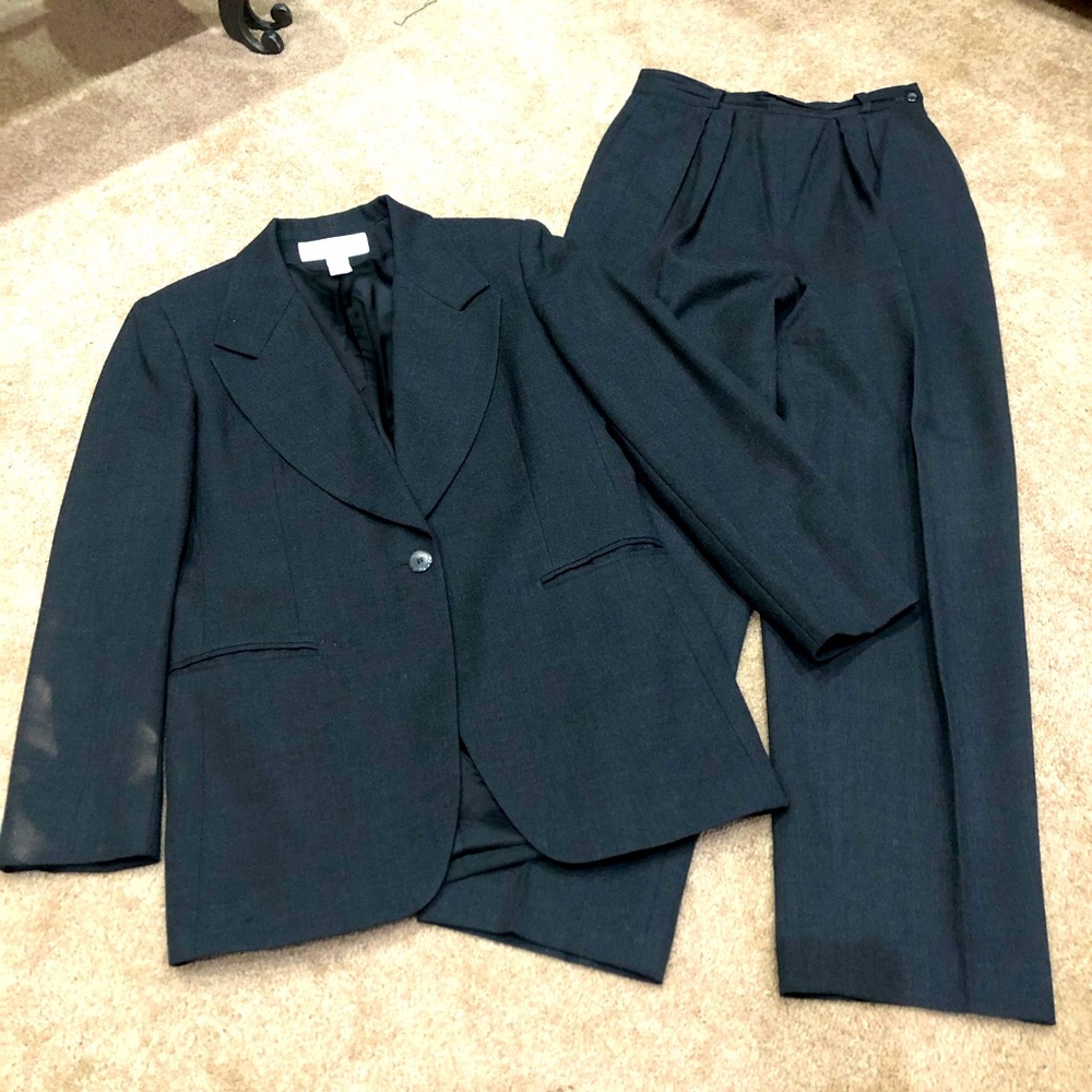 Dark Grey Pant Suit, Size 10